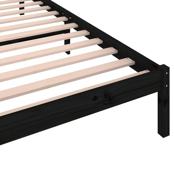 vidaXL Bed Frame without Mattress Solid Wood Pine 90x200cm Black