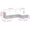 vidaXL 4 Piece Garden Sofa Set with Cushions Grey Poly Rattan