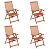 vidaXL Folding Garden Chairs 4 pcs Solid Acacia Wood