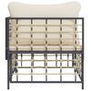 vidaXL Garden Corner Sofa with Beige Cushions Poly Rattan