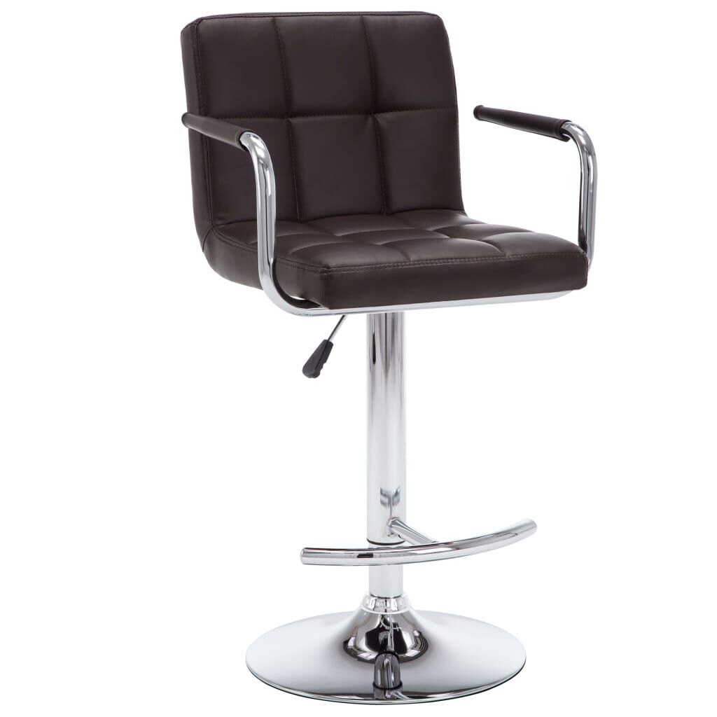 vidaXL Bar Stools 2 pcs Brown Faux Leather