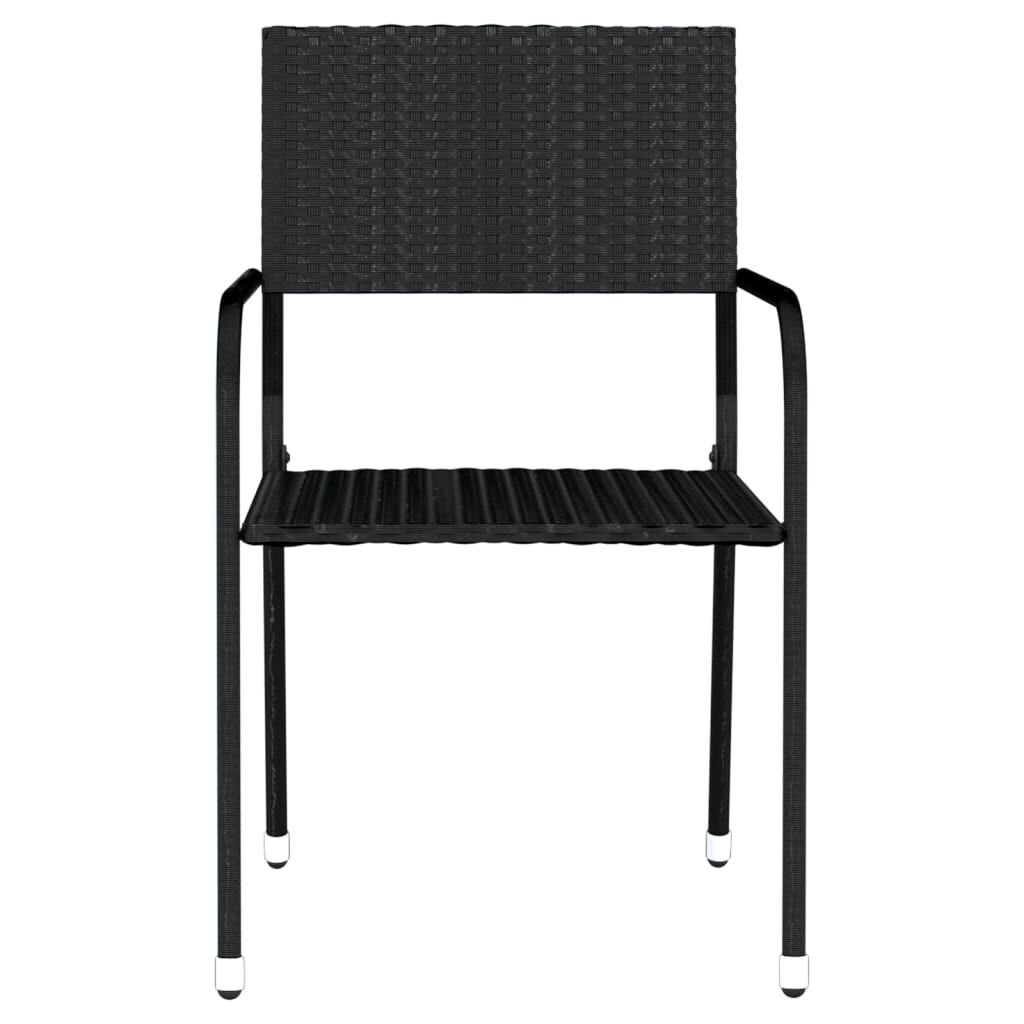 vidaXL 7 Piece Garden Dining Set Black