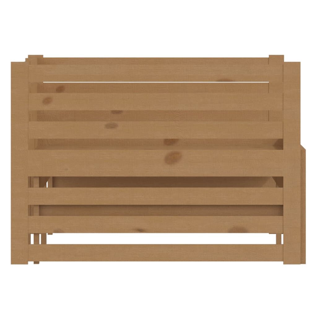 vidaXL Pull-out Day Bed without Mattress Honey Brown 2x(90x200)cm