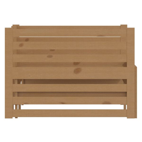 vidaXL Pull-out Day Bed without Mattress Honey Brown 2x(90x200)cm