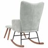 vidaXL Rocking Chair with a Stool Light Grey Velvet