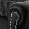 vidaXL Chesterfield 2-Seater Artificial Leather Black