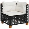 vidaXL 8 Piece Garden Sofa Set with Cushions Black Poly Rattan