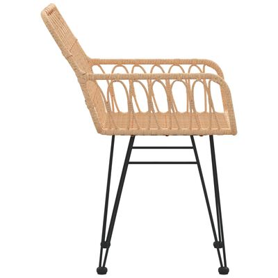 vidaXL Garden Chairs 2 pcs with Armrest 56x64x80 cm PE Rattan, brown vidaXL Garden Chairs 2 pcs with Armrest 56x64x80 cm PE Rattan