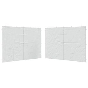 vidaXL Party Tent Sidewall 2 pcs with Zipper PE White