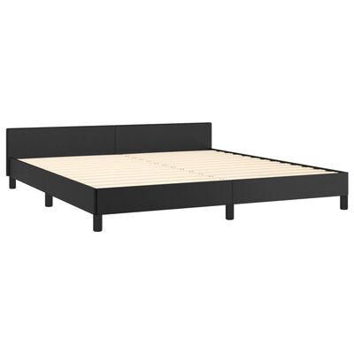 vidaXL Bed Frame with Headboard without Mattress Black 180x200 cm Super King