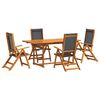 vidaXL 7 Piece Garden Dining Set Solid Wood Acacia and Textilene
