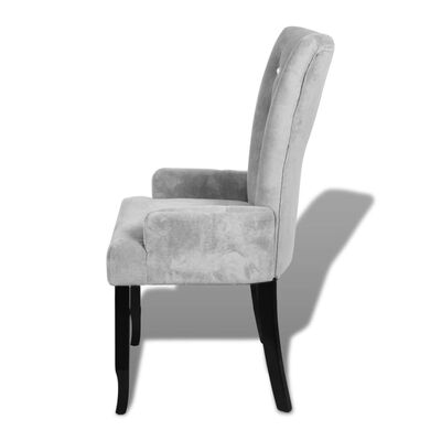 vidaXL Armchair Silver Velvet