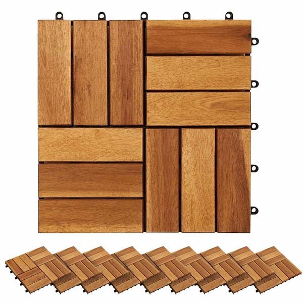 Decking Tiles 30 x 30 cm Acacia Set of 20