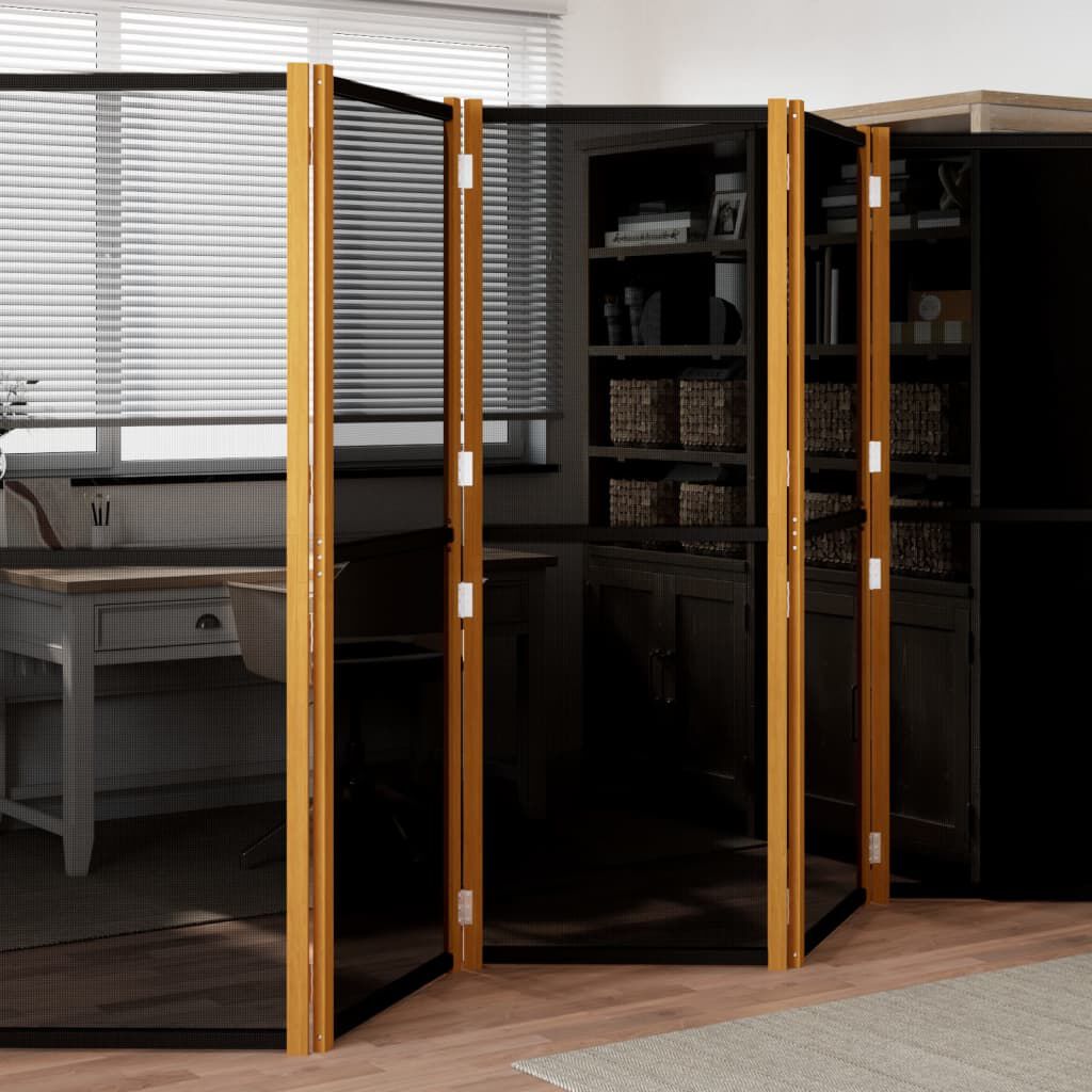 vidaXL 5-Panel Room Divider Black 350x180 cm