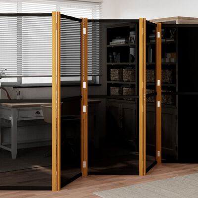 vidaXL 5-Panel Room Divider Black 350x180 cm, black vidaXL 5-Panel Room Divider Black 350x180 cm