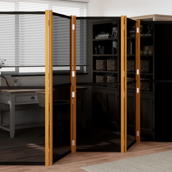 vidaXL 5-Panel Room Divider Black 350x180 cm