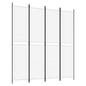 vidaXL 4-Panel Room Divider White 200x220 cm Fabric