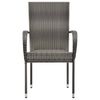vidaXL 7 Piece Garden Dining Set Poly Rattan Grey