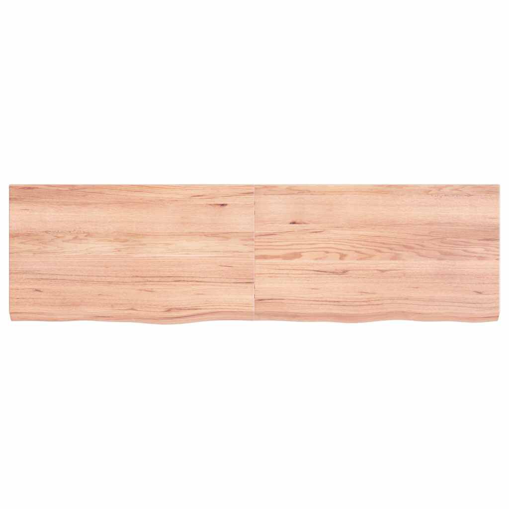 vidaXL Table Top Light Brown 140x40x(2-4) cm Treated Solid Wood Oak
