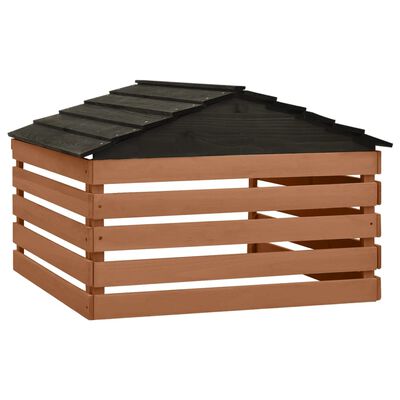 vidaXL Robotic Lawn Mower Garage Black and Brown 78x74x54 cm Firwood, black and brown vidaXL Robotic Lawn Mower Garage Black and Brown 78x74x54 cm Firwood