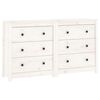 vidaXL Sideboard White 140x35x80 cm Solid Wood Pine