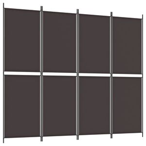 vidaXL 4-Panel Room Divider Brown 200x220 cm Fabric