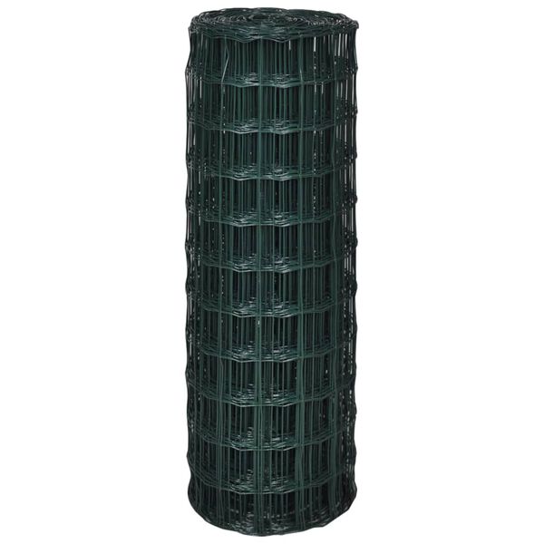 vidaXL Euro Fence Steel 25x1.0 m Green