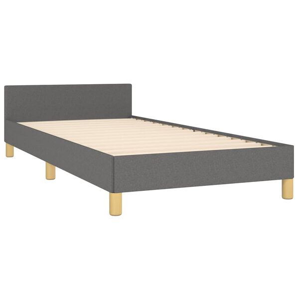 vidaXL Bed Frame without Mattress Dark Grey 92x187 cm Single Fabric
