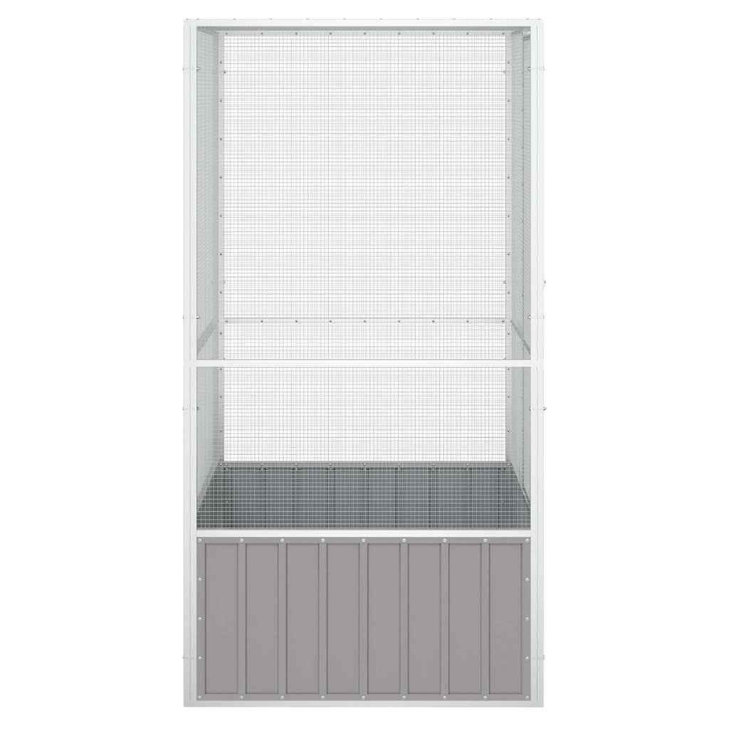 vidaXL Bird Cage Grey 111x107x211.5 cm Galvanised Steel