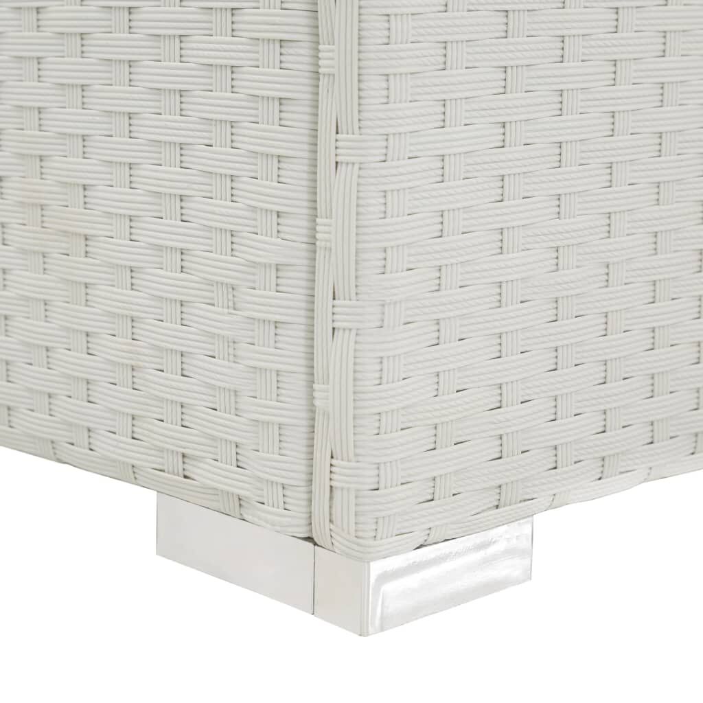 vidaXL Sun Lounger with Cushion Poly Rattan White