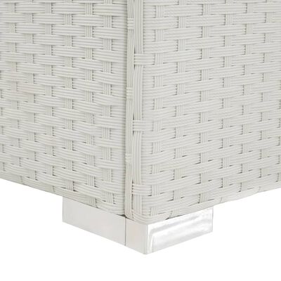 vidaXL Sun Lounger with Cushion Poly Rattan White,  vidaXL Sun Lounger with Cushion Poly Rattan White