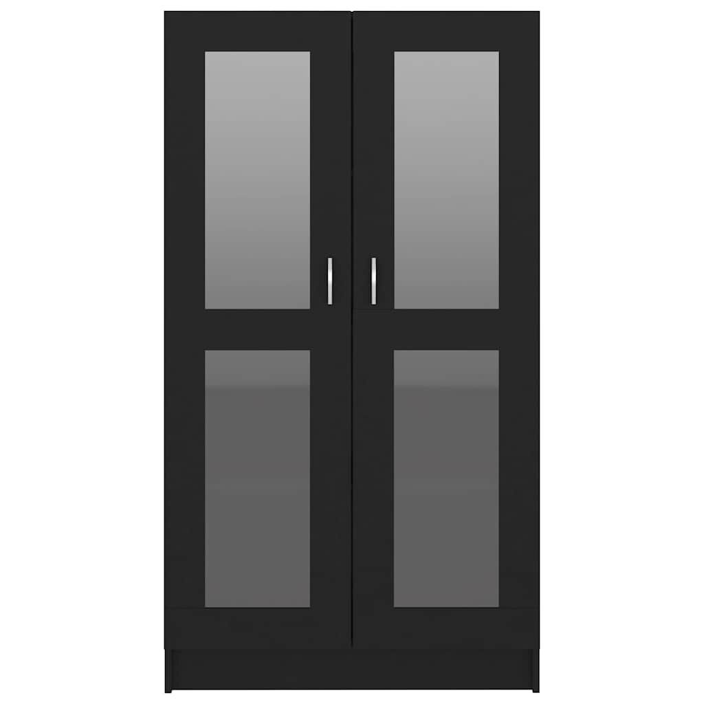 vidaXL Vitrine Cabinet Black 82.5x30.5x150 cm Engineered Wood