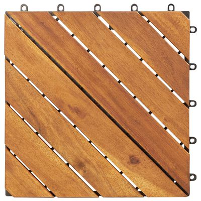vidaXL Decking Tiles 20 pcs Brown 30x30 cm Solid Wood Acacia
