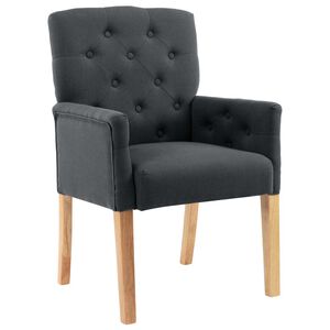 vidaXL Dining Chair | Grey | Fabric (100% polyester), rubberwood | Standard