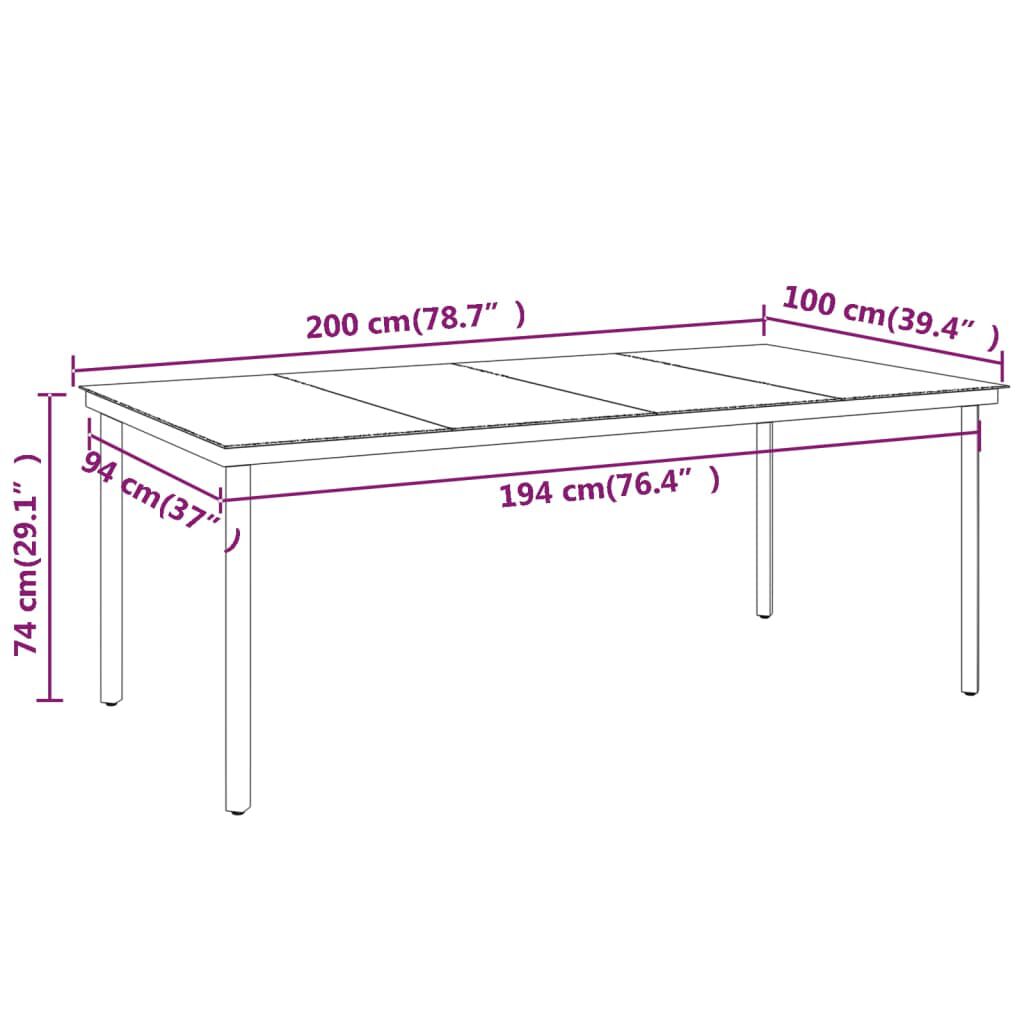 vidaXL 9 Piece Garden Dining Set with Cushions Grey