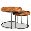 vidaXL Side Table Set 2 Pieces Solid Mango Wood