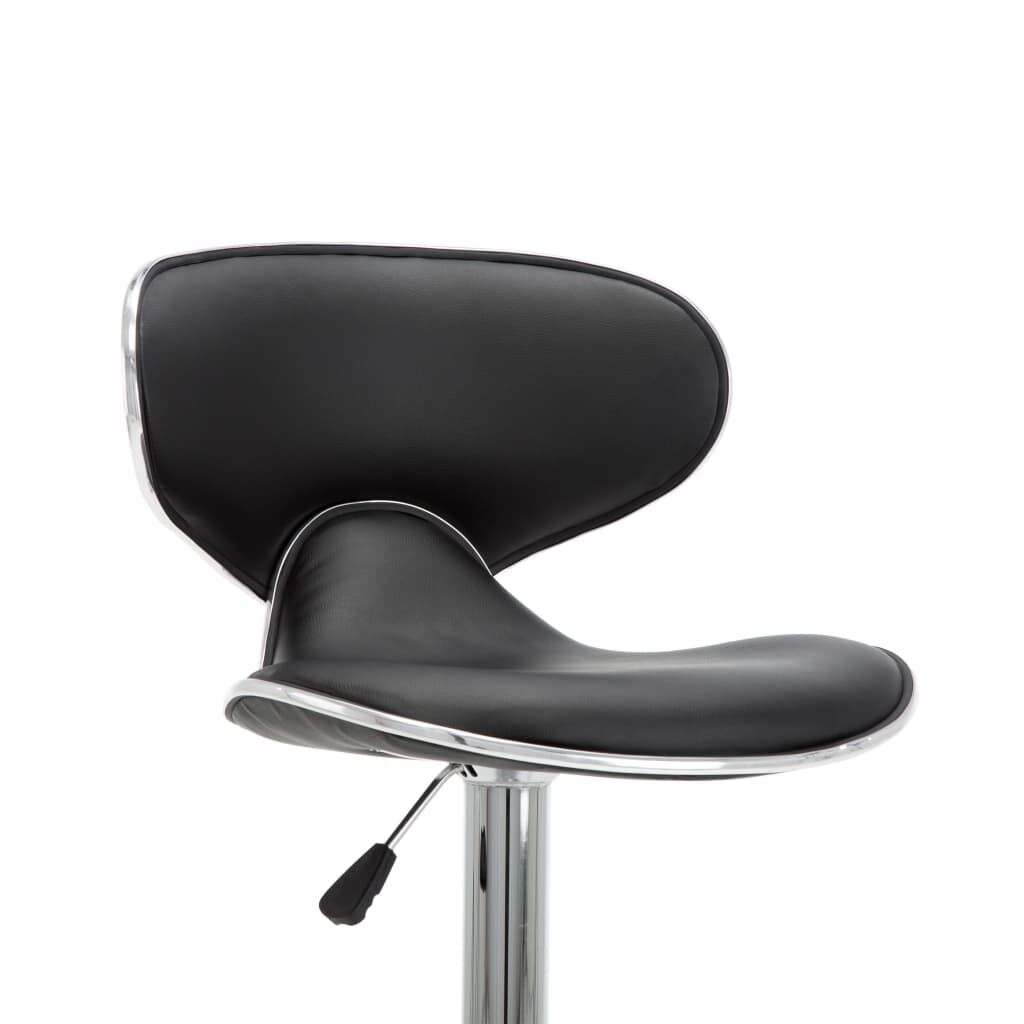 vidaXL Bar Stools 2 pcs Black Faux Leather