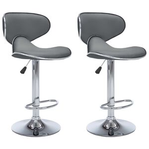 vidaXL Bar Stools 2 pcs Grey Faux Leather