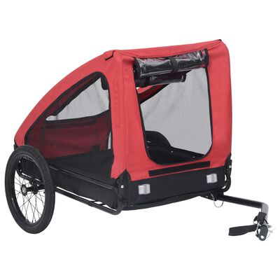vidaXL Pet Bike Trailer Red and Black, red and black vidaXL Pet Bike Trailer Red and Black