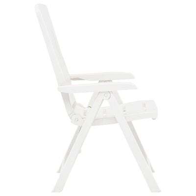 vidaXL Garden Reclining Chairs 2 pcs Plastic White, white vidaXL Garden Reclining Chairs 2 pcs Plastic White