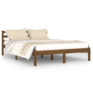 vidaXL Bed Frame without Mattress Solid Wood Pine 140x200cm Honey Brown