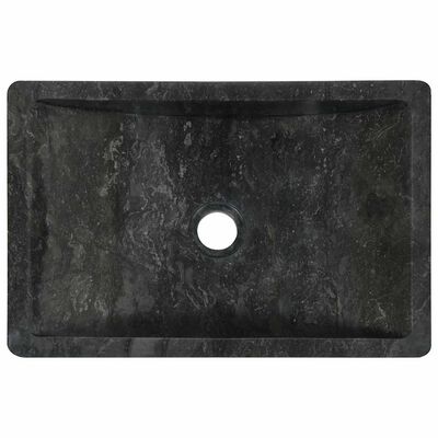 vidaXL Sink 45x30x12 cm Marble High Gloss Black, black vidaXL Sink 45x30x12 cm Marble High Gloss Black