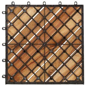 vidaXL Decking tiles 10 pcs Brown 30 x 30 cm Acacia Hardwood