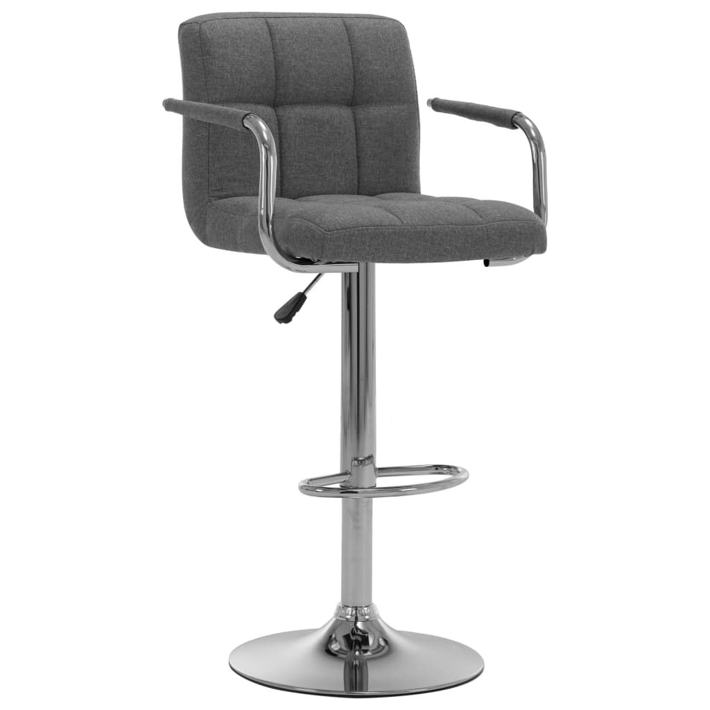 vidaXL Bar Stools 2 pcs Light Grey Fabric
