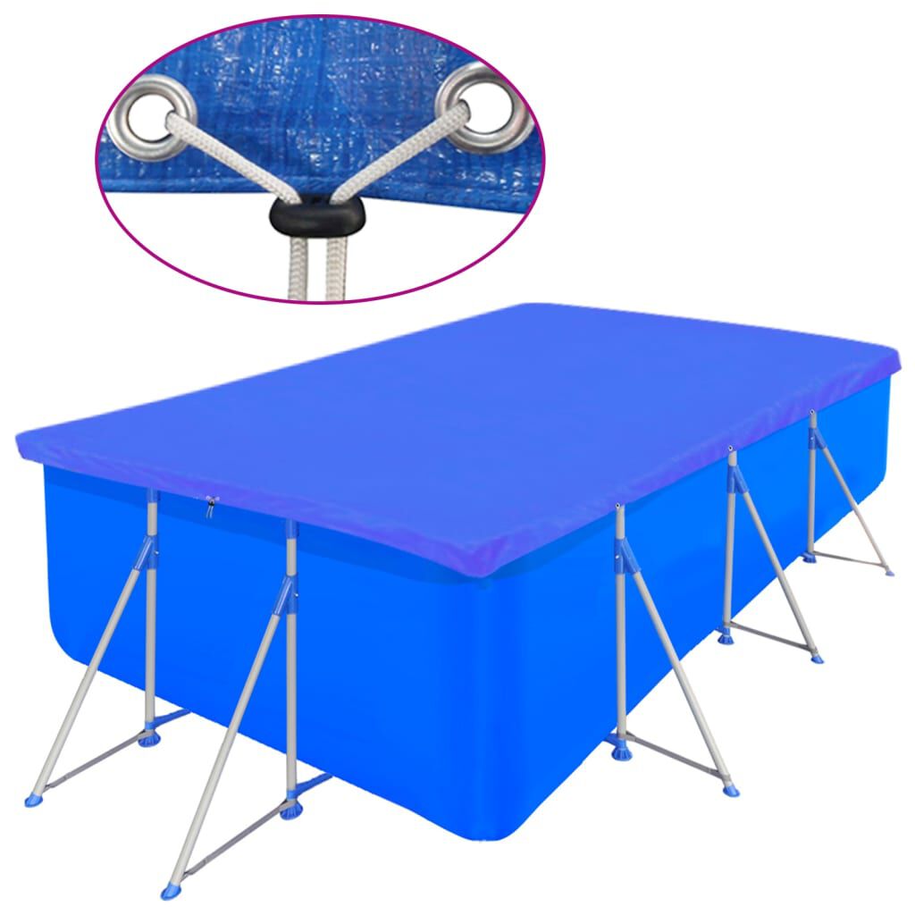 vidaXL Pool Covers 2 pcs PE Rectangular 90 g/sqm 394x207 cm