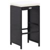 vidaXL 7 Piece Garden Bar Set with Cushions Poly Rattan Black