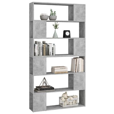 vidaXL Book Cabinet Room Divider Concrete Grey 100x24x188 cm