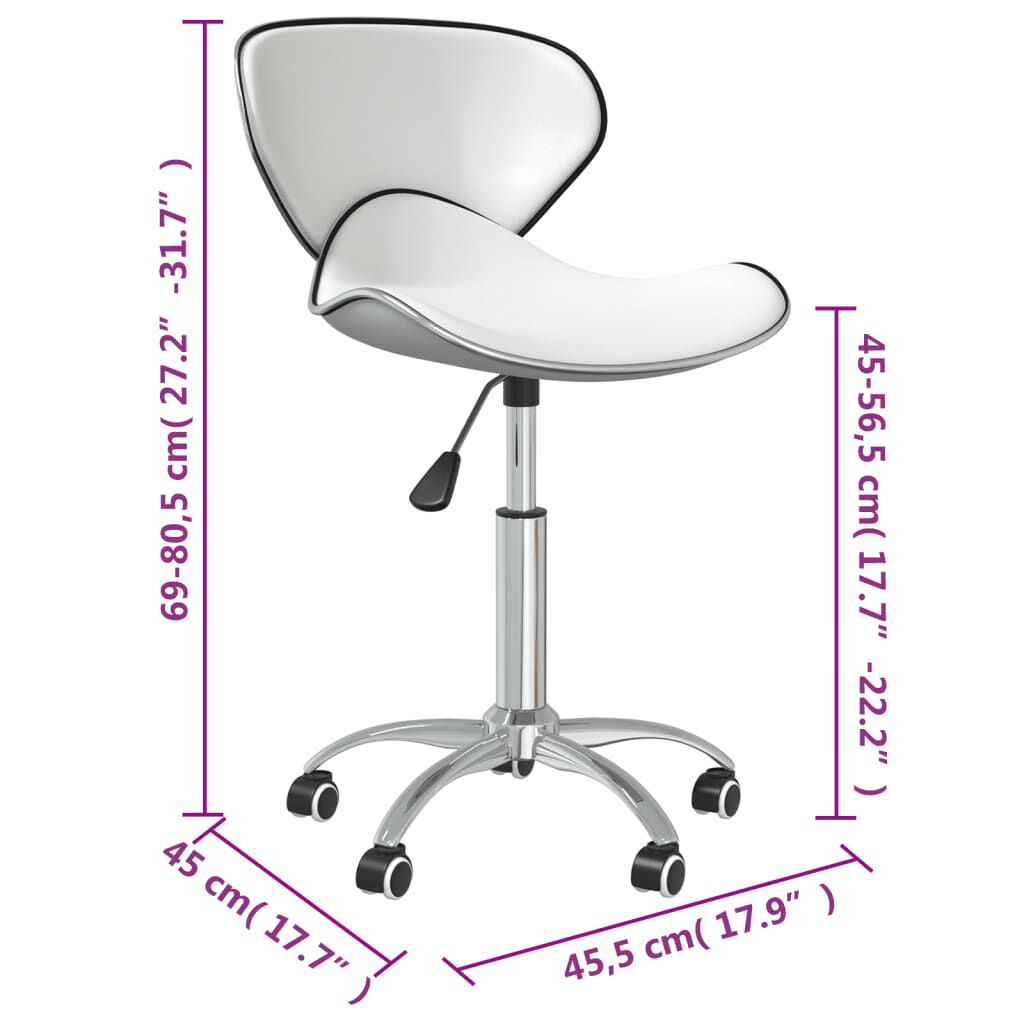 vidaXL Swivel Dining Chairs 6 pcs White Faux Leather