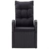 vidaXL 7 Piece Garden Dining Set with Cushions Black