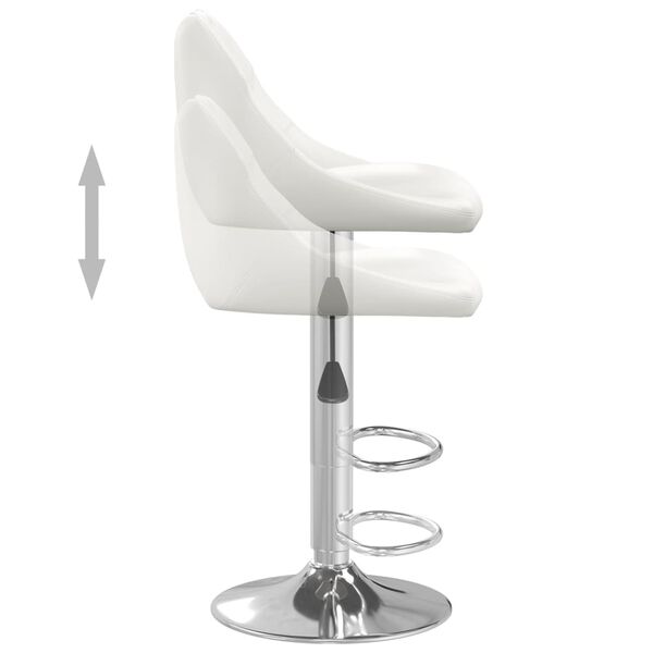 vidaXL Bar Stools 2 pcs White Faux Leather